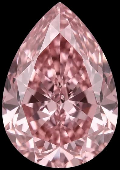 Wizualizacja różowego diamentu fancy pink w szlifie gruszki
